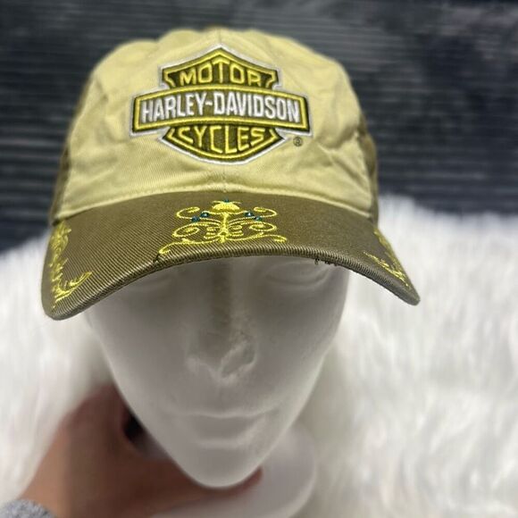 Harley Davidson Womens Baseball Cap Bejeweled Embroidered - Picture 3 of 11